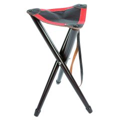 Trépied Januel en bois avec assise en cuir avec bande fluo - 65 cm