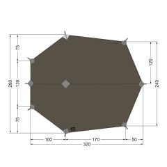 TARP WING 3LT - Toile Tatonka en polyamide/silicone - 320 x 280 cm - Vert SGO
